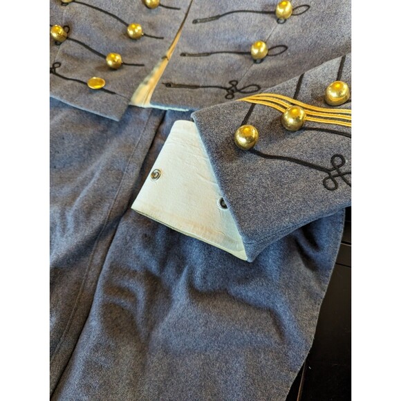 1950s West Point Academy Cadet Wool Coat Jacket Military Gray Gold Buttons Small - Picture 14 of 16